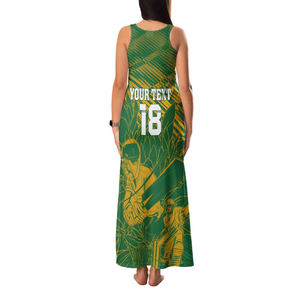 Custom Cricket South Africa Tank Maxi Dress Proteas Go Champion Green Version - Wonder Print Shop