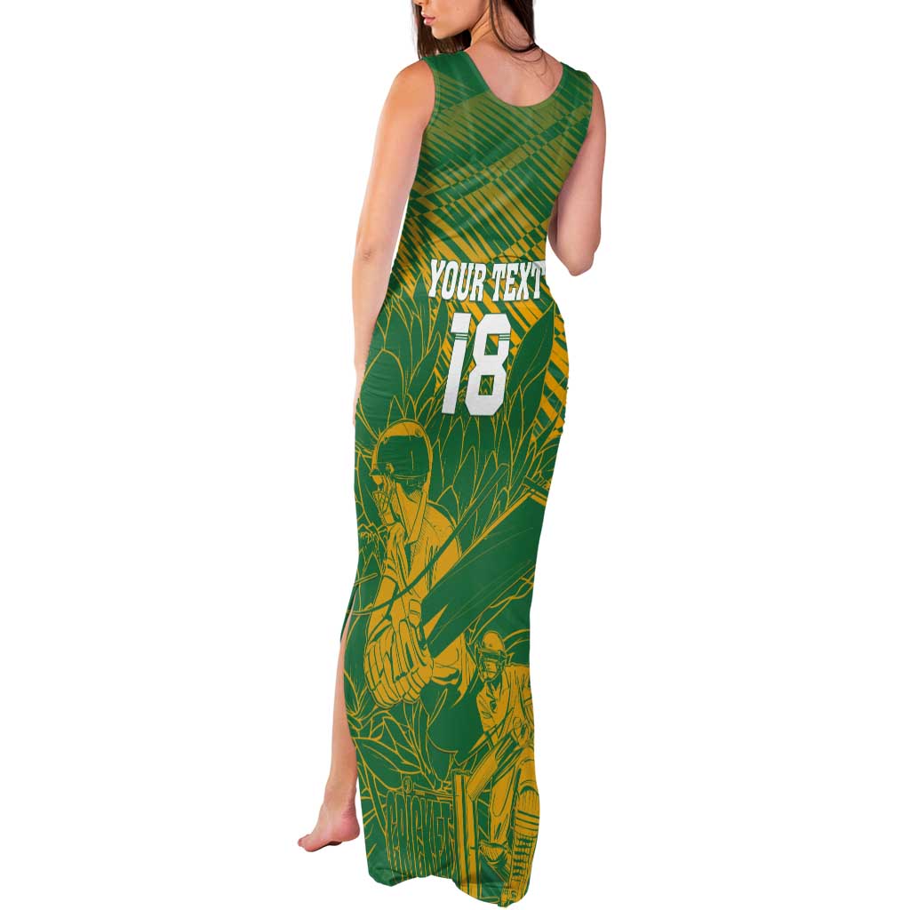 Custom Cricket South Africa Tank Maxi Dress Proteas Go Champion Green Version - Wonder Print Shop