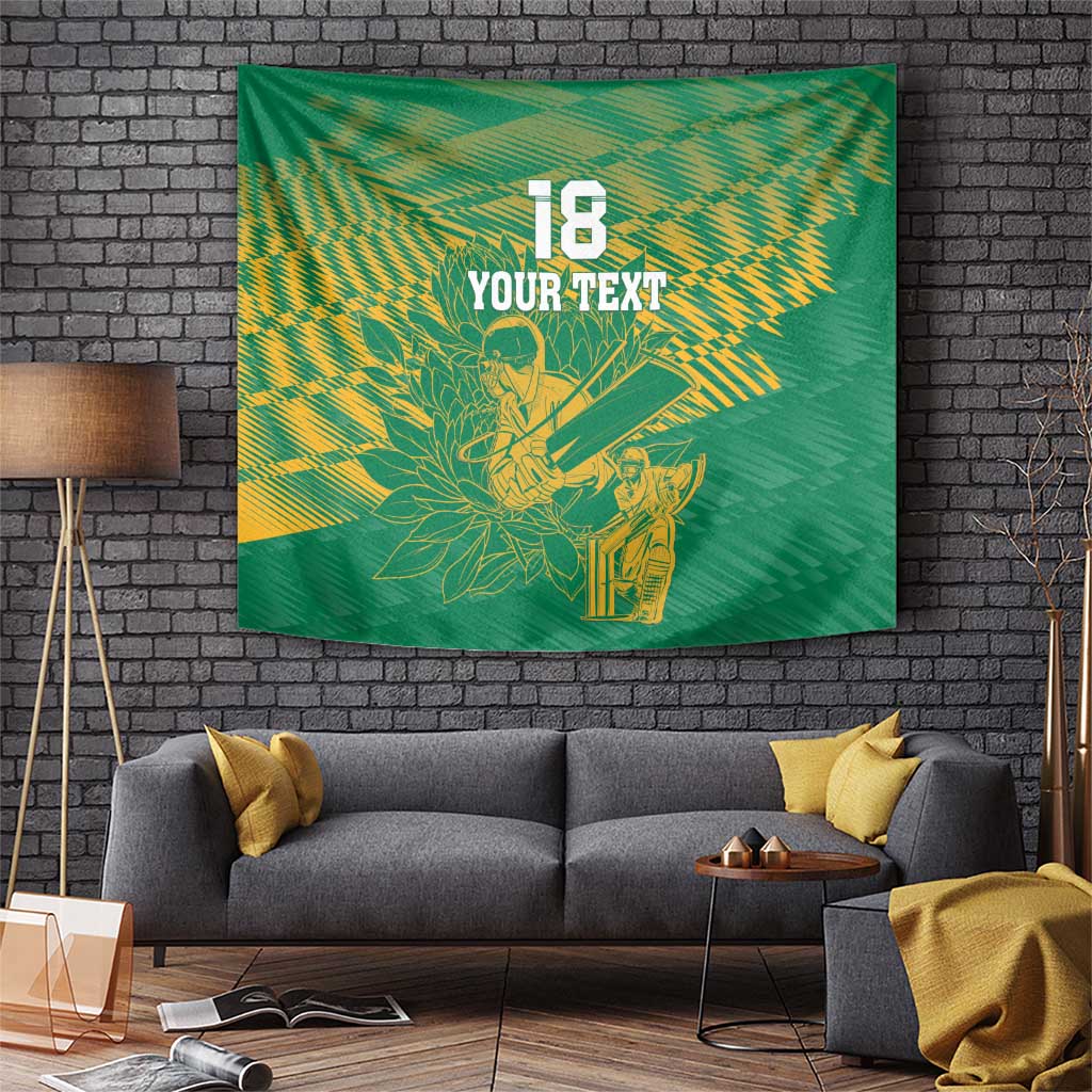 Custom Cricket South Africa Tapestry Proteas Go Champion Green Version - Wonder Print Shop