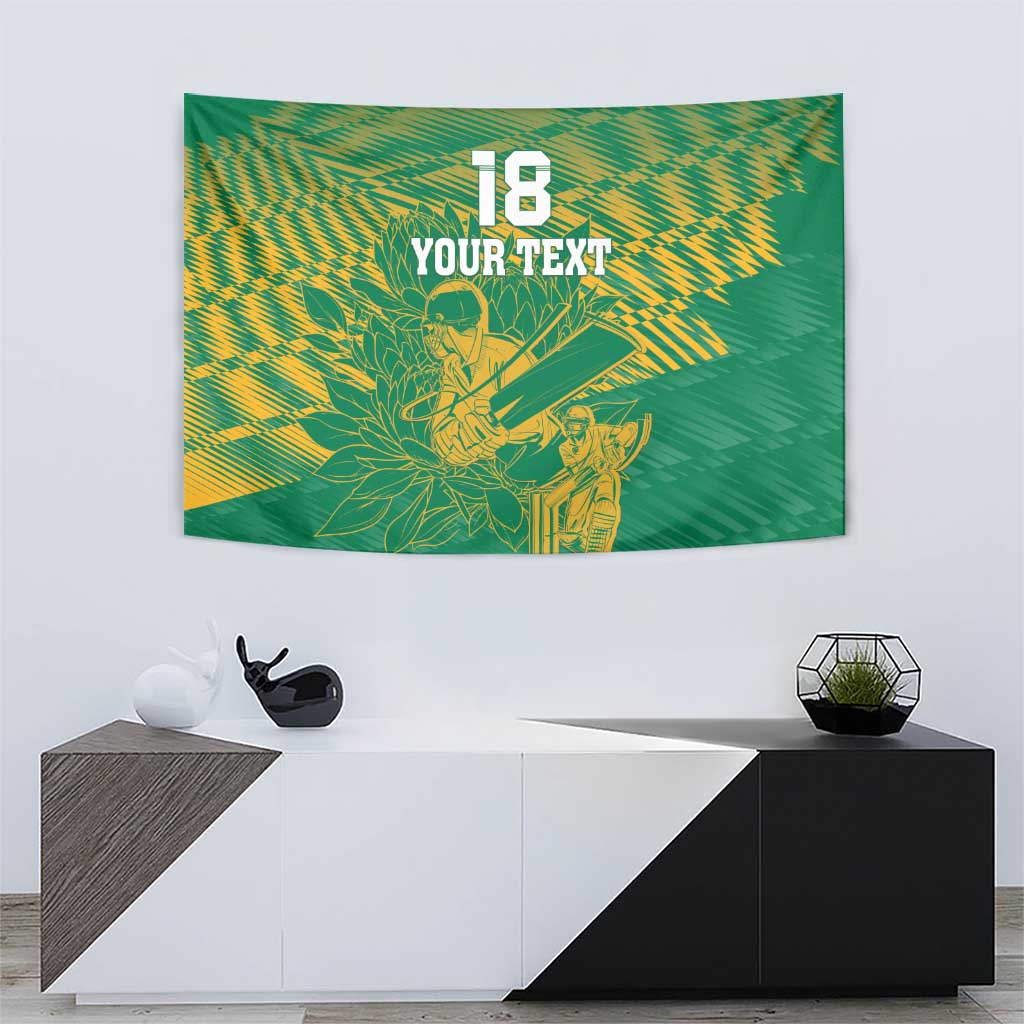 Custom Cricket South Africa Tapestry Proteas Go Champion Green Version - Wonder Print Shop