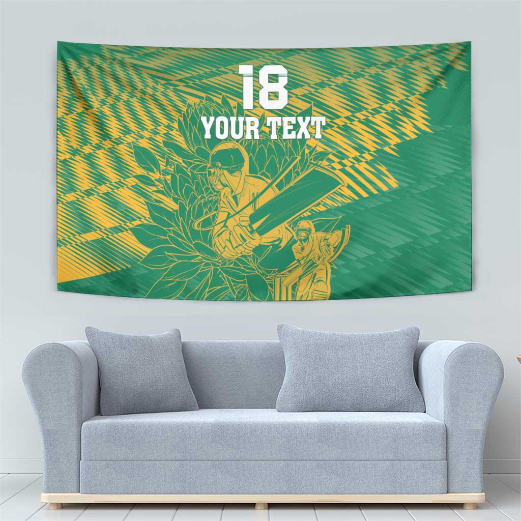 Custom Cricket South Africa Tapestry Proteas Go Champion Green Version - Wonder Print Shop