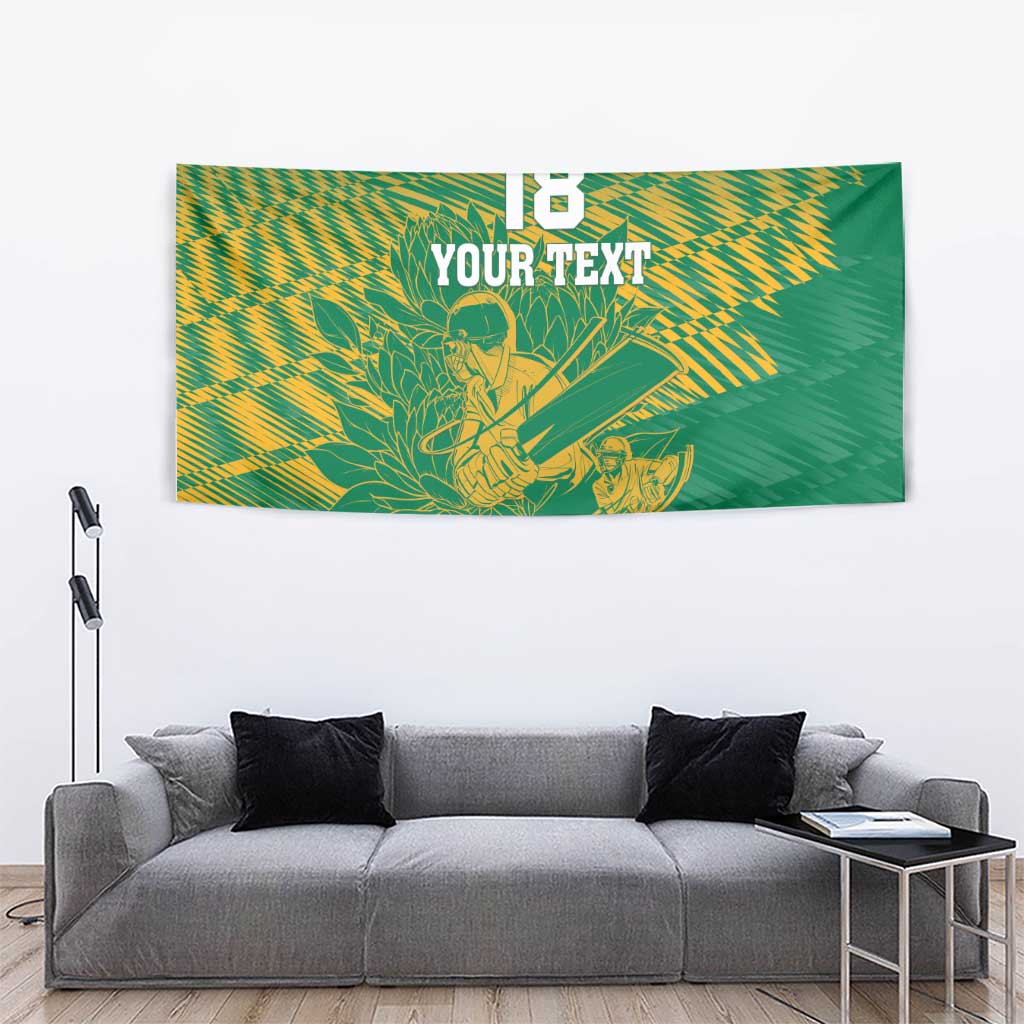 Custom Cricket South Africa Tapestry Proteas Go Champion Green Version - Wonder Print Shop
