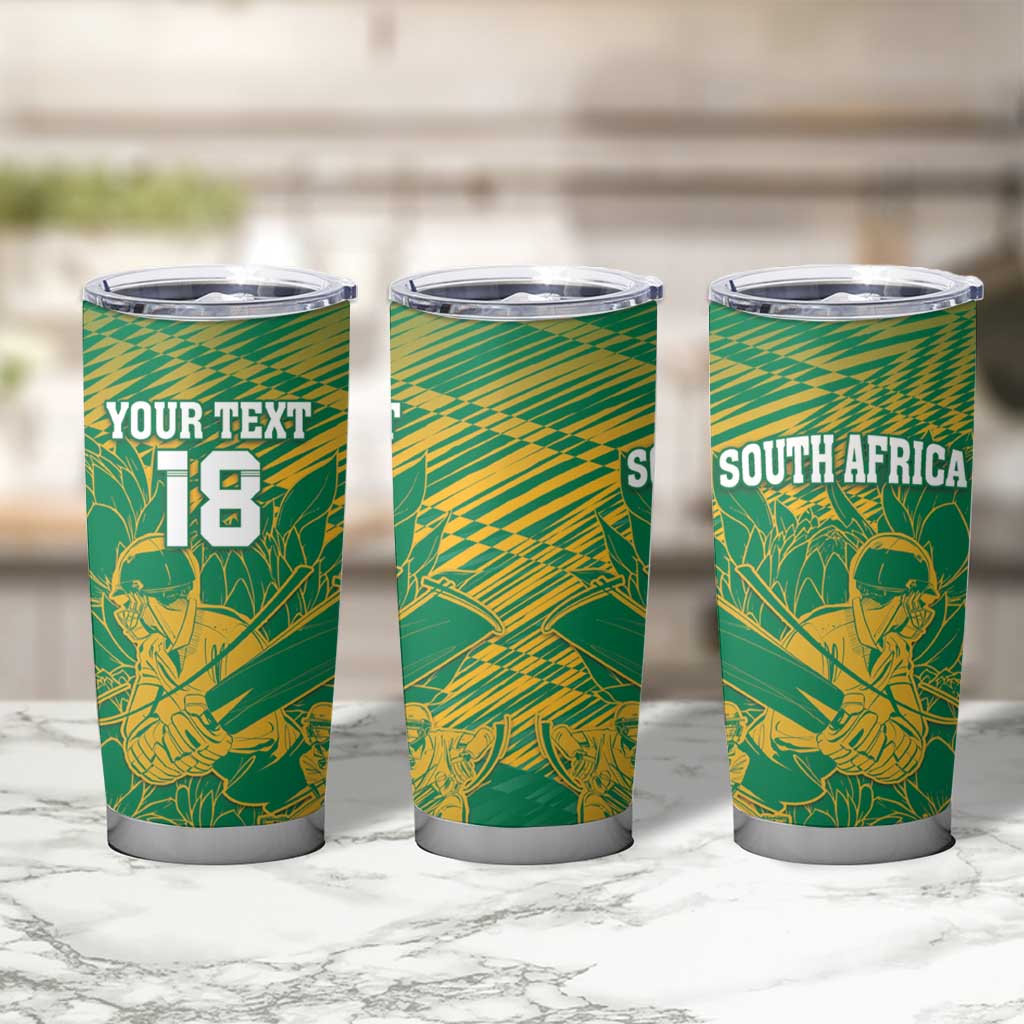 Custom Cricket South Africa Tumbler Cup Proteas Go Champion Green Version - Wonder Print Shop