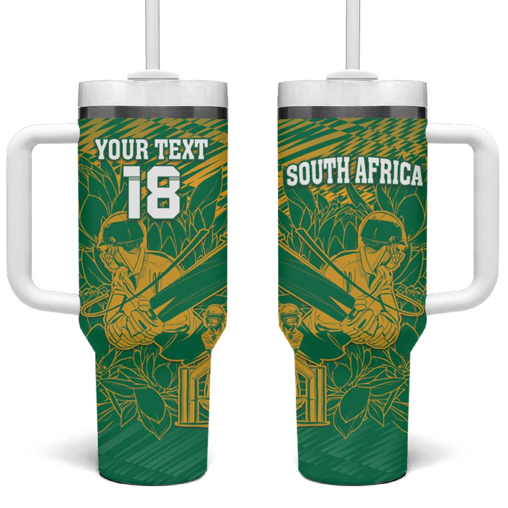 Custom Cricket South Africa Tumbler With Handle Proteas Go Champion Green Version - Wonder Print Shop