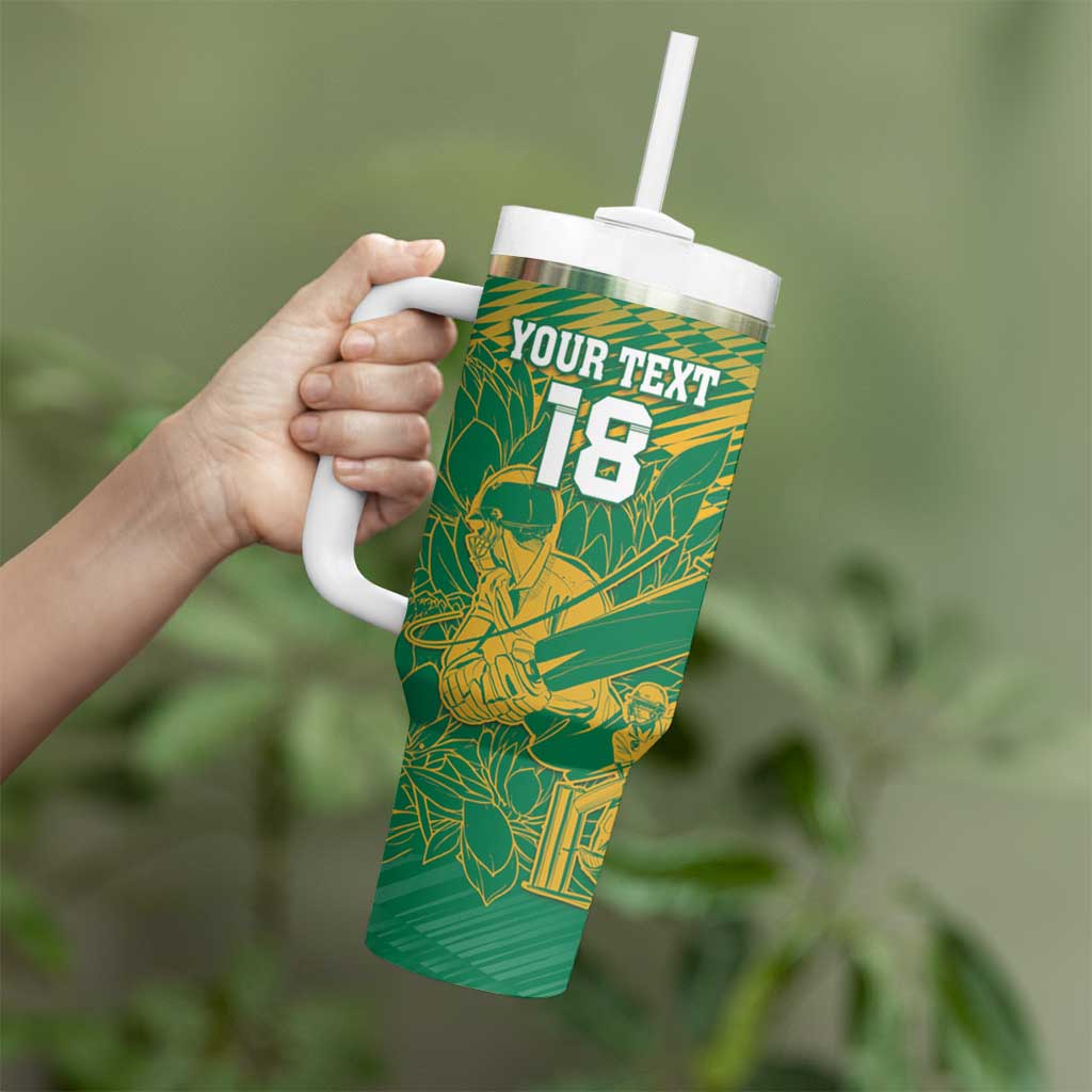 Custom Cricket South Africa Tumbler With Handle Proteas Go Champion Green Version - Wonder Print Shop