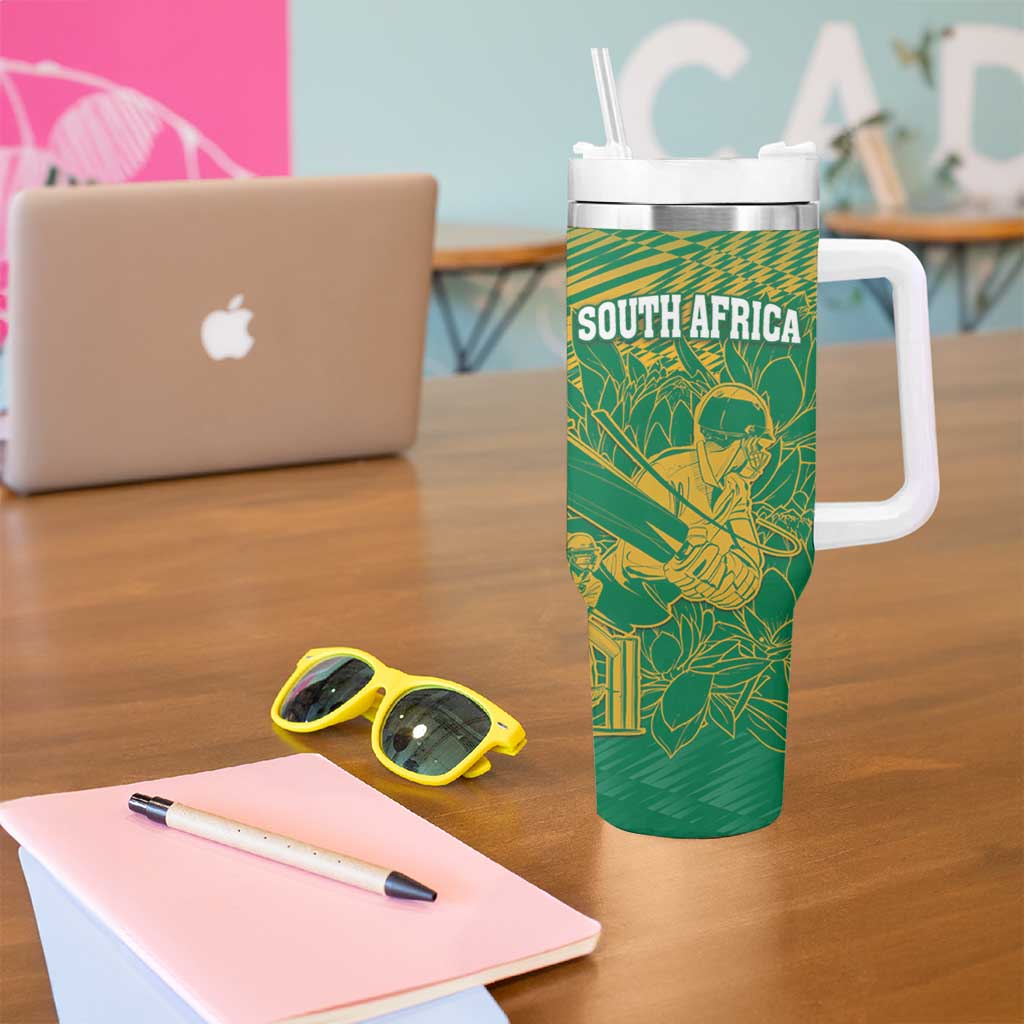 Custom Cricket South Africa Tumbler With Handle Proteas Go Champion Green Version - Wonder Print Shop