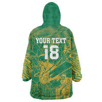 Custom Cricket South Africa Wearable Blanket Hoodie Proteas Go Champion Green Version - Wonder Print Shop