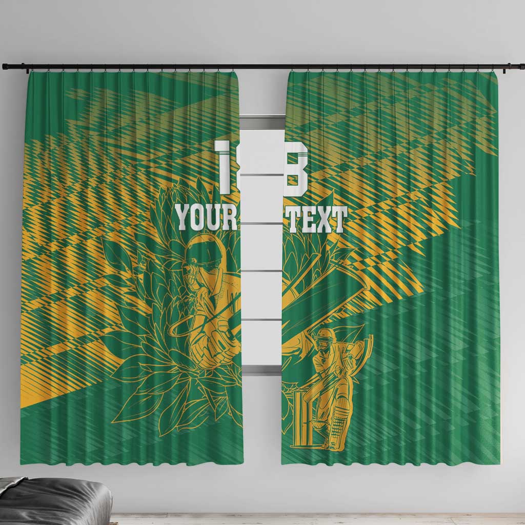 Custom Cricket South Africa Window Curtain Proteas Go Champion Green Version - Wonder Print Shop