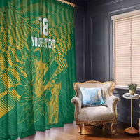 Custom Cricket South Africa Window Curtain Proteas Go Champion Green Version - Wonder Print Shop
