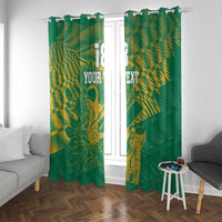 Custom Cricket South Africa Window Curtain Proteas Go Champion Green Version - Wonder Print Shop