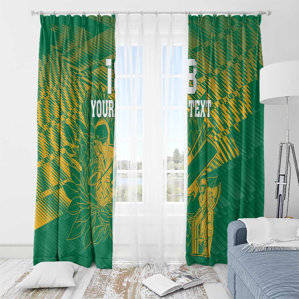 Custom Cricket South Africa Window Curtain Proteas Go Champion Green Version - Wonder Print Shop