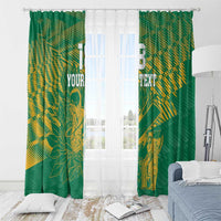 Custom Cricket South Africa Window Curtain Proteas Go Champion Green Version - Wonder Print Shop