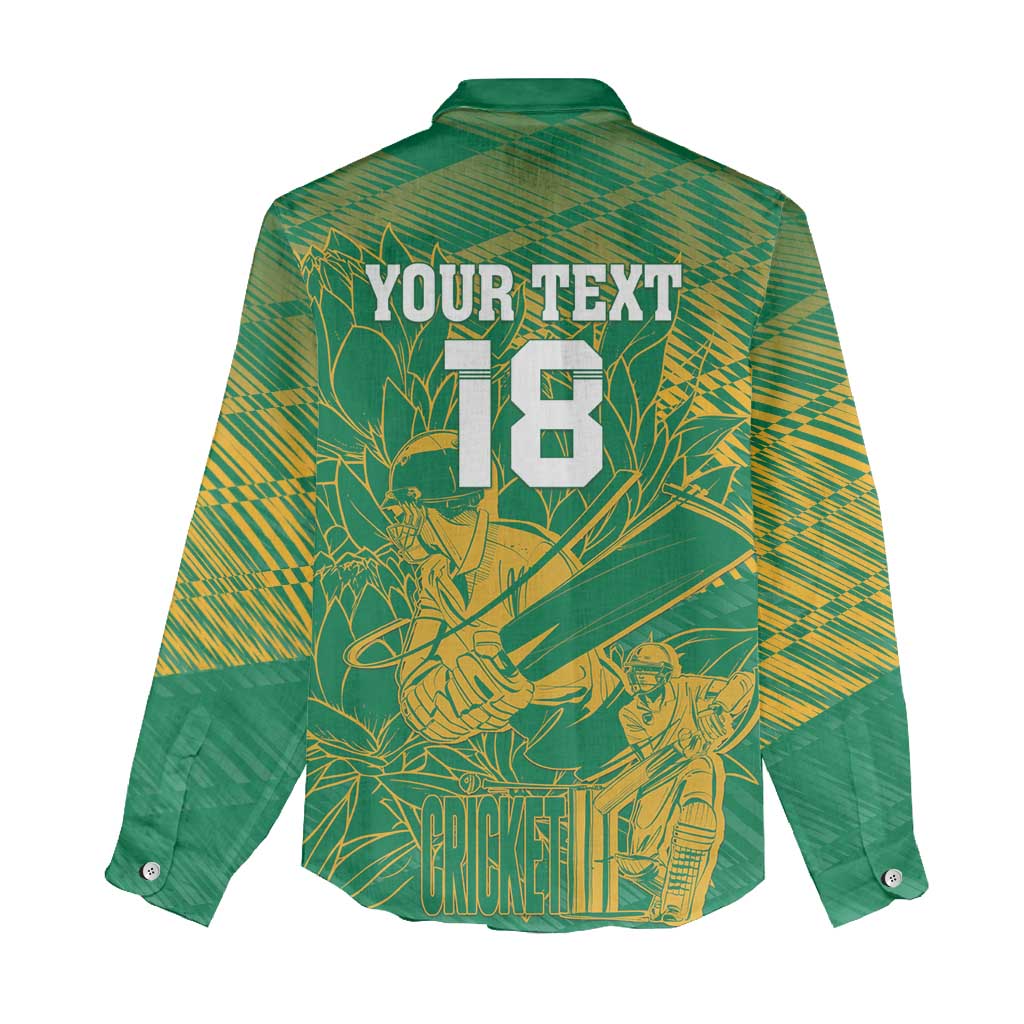 Custom Cricket South Africa Women Casual Shirt Proteas Go Champion Green Version - Wonder Print Shop