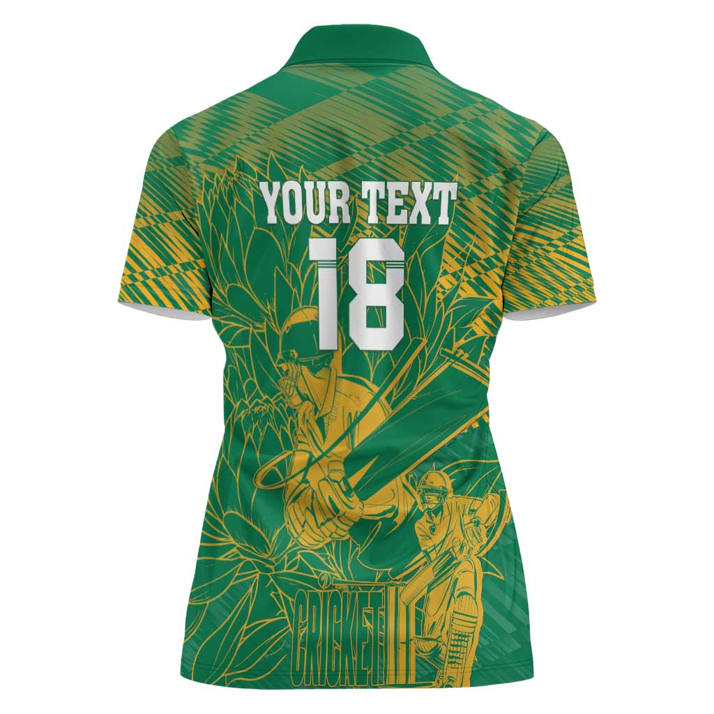 Custom Cricket South Africa Women Polo Shirt Proteas Go Champion Green Version - Wonder Print Shop