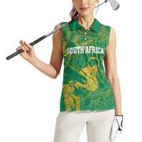 Custom Cricket South Africa Women Sleeveless Polo Shirt Proteas Go Champion Green Version - Wonder Print Shop