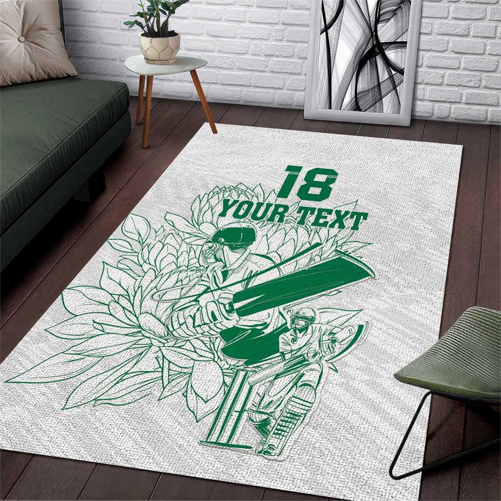 Custom Cricket South Africa Area Rug Proteas Go Champion White Version - Wonder Print Shop