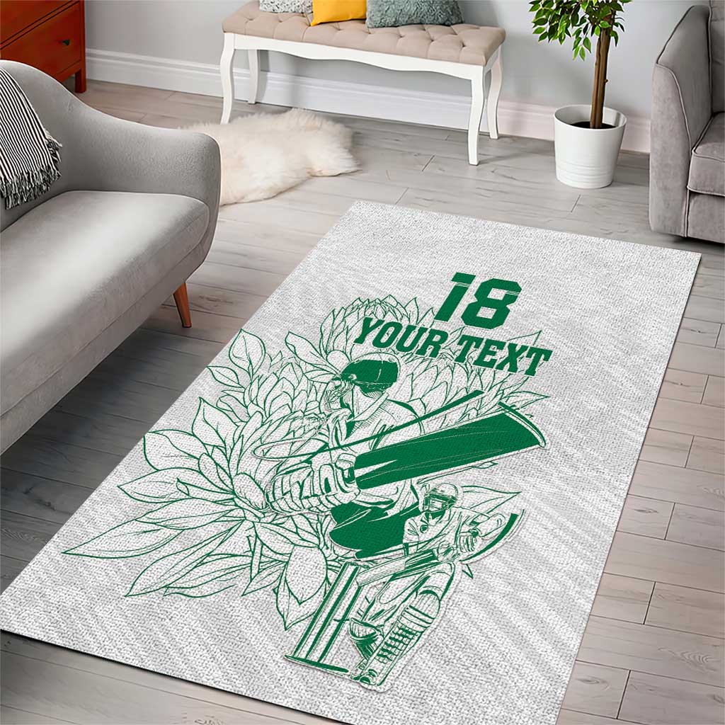 Custom Cricket South Africa Area Rug Proteas Go Champion White Version - Wonder Print Shop