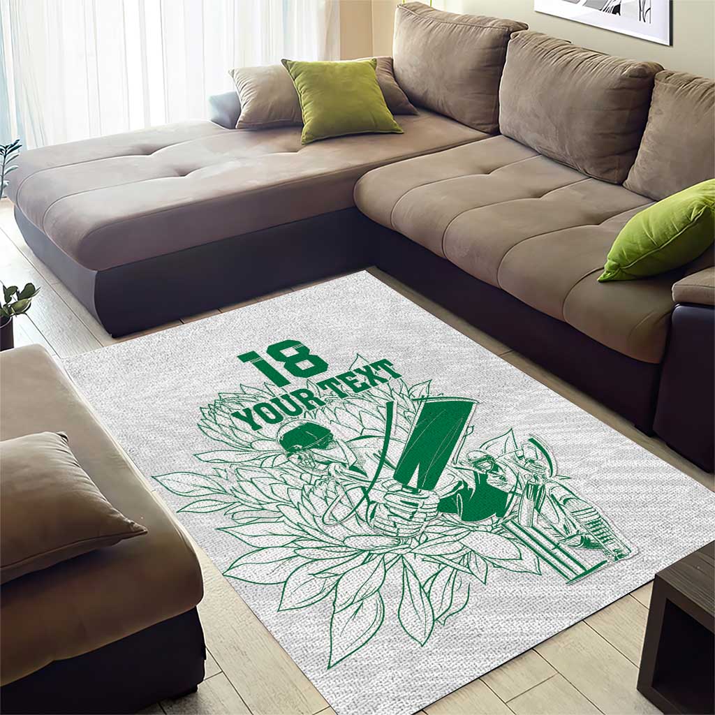 Custom Cricket South Africa Area Rug Proteas Go Champion White Version - Wonder Print Shop