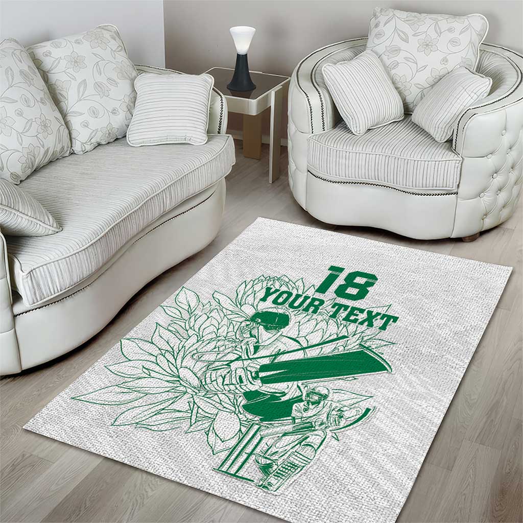 Custom Cricket South Africa Area Rug Proteas Go Champion White Version - Wonder Print Shop