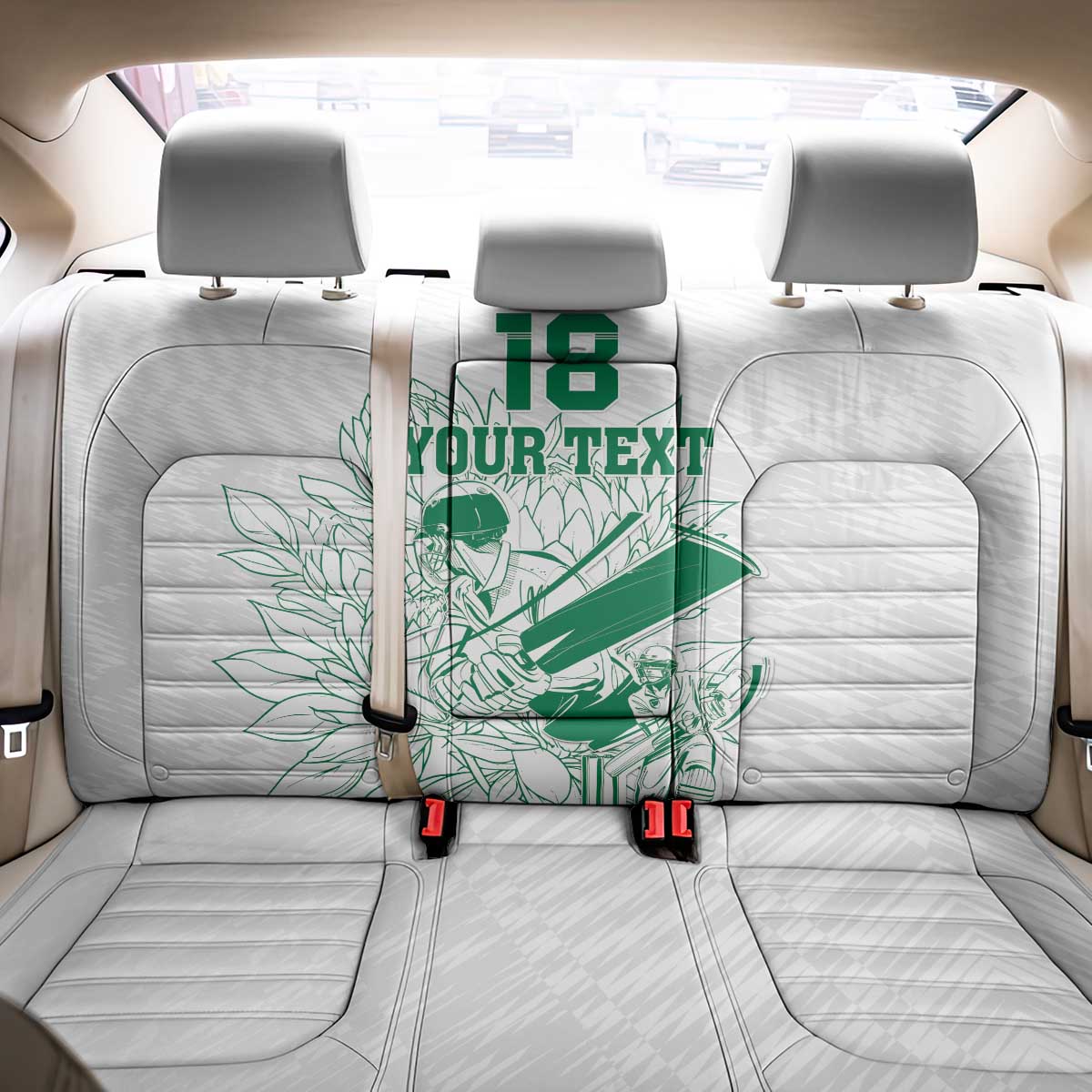 Custom Cricket South Africa Back Car Seat Cover Proteas Go Champion White Version - Wonder Print Shop