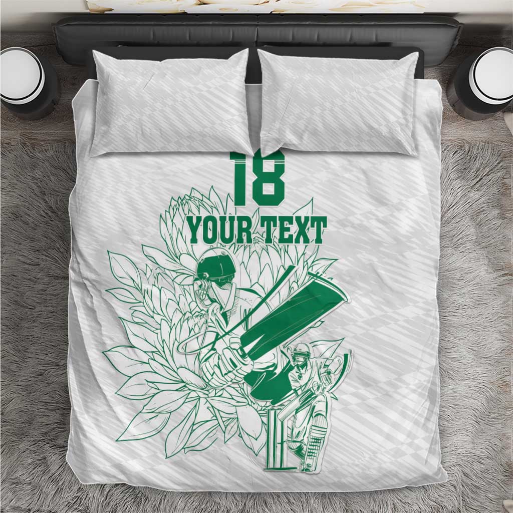 Custom Cricket South Africa Bedding Set Proteas Go Champion White Version - Wonder Print Shop