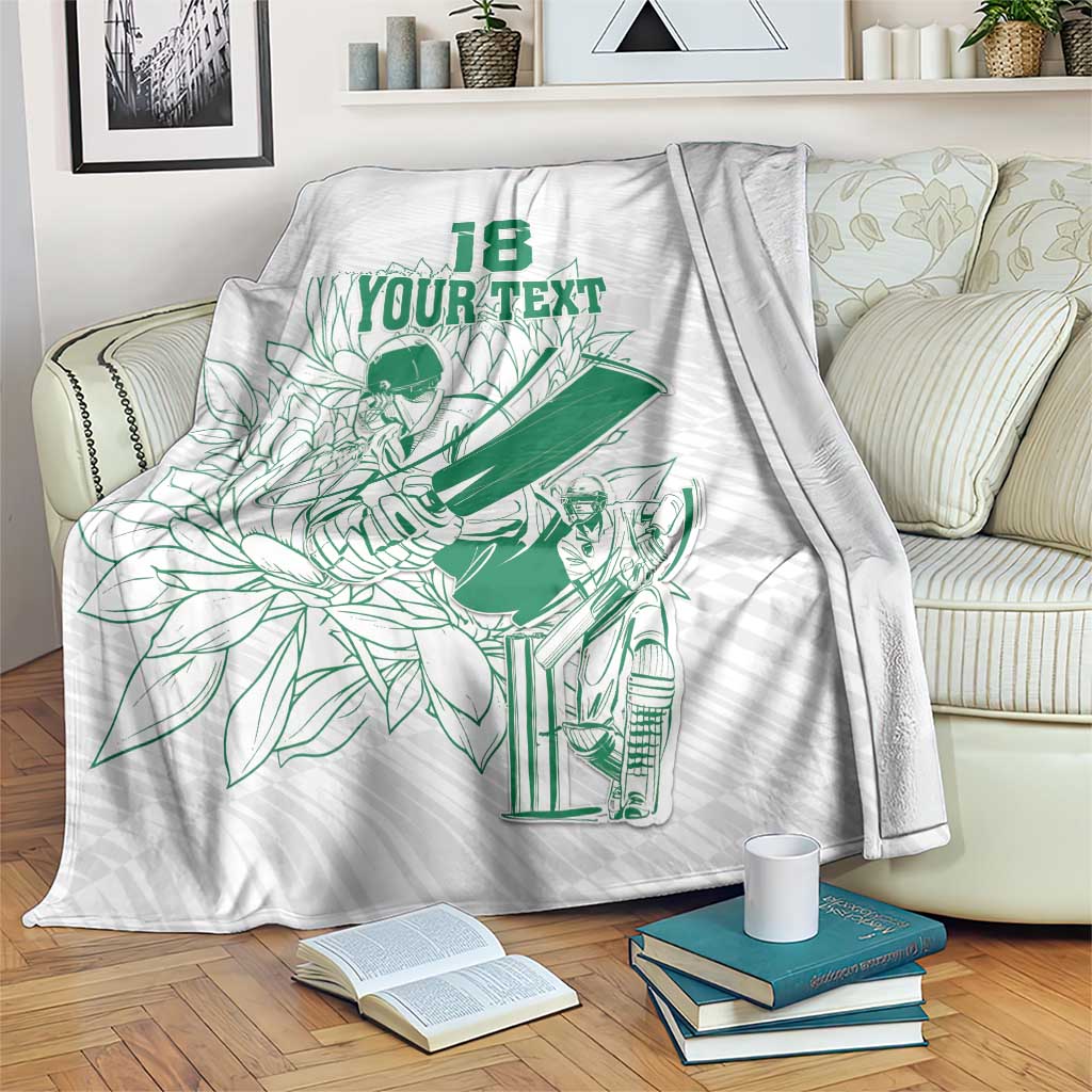 Custom Cricket South Africa Blanket Proteas Go Champion White Version - Wonder Print Shop