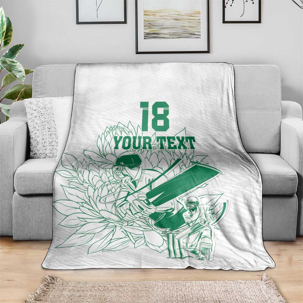 Custom Cricket South Africa Blanket Proteas Go Champion White Version - Wonder Print Shop