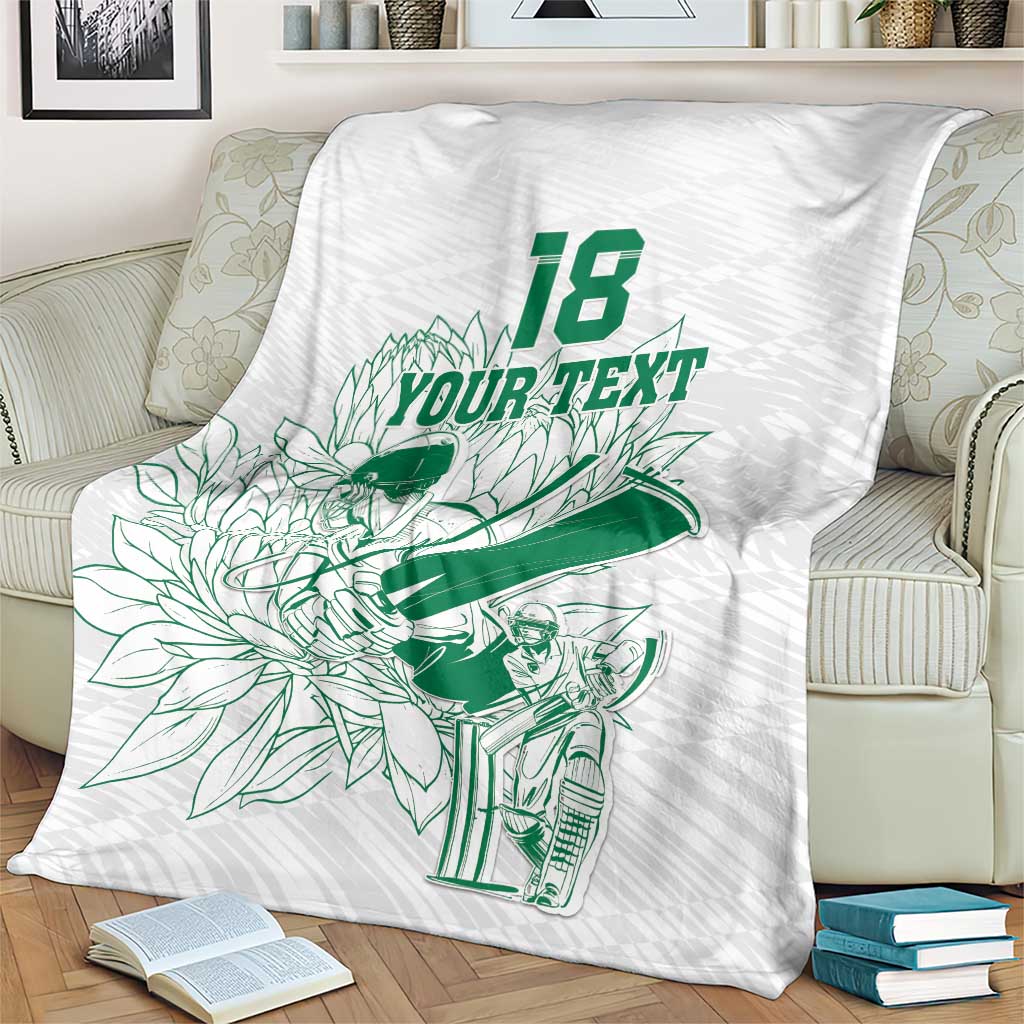 Custom Cricket South Africa Blanket Proteas Go Champion White Version - Wonder Print Shop