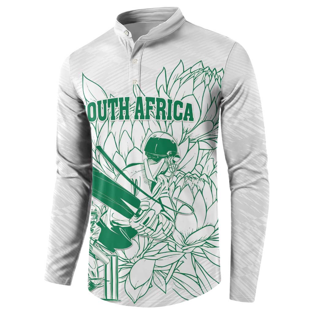 Custom Cricket South Africa Button Sweatshirt Proteas Go Champion White Version - Wonder Print Shop