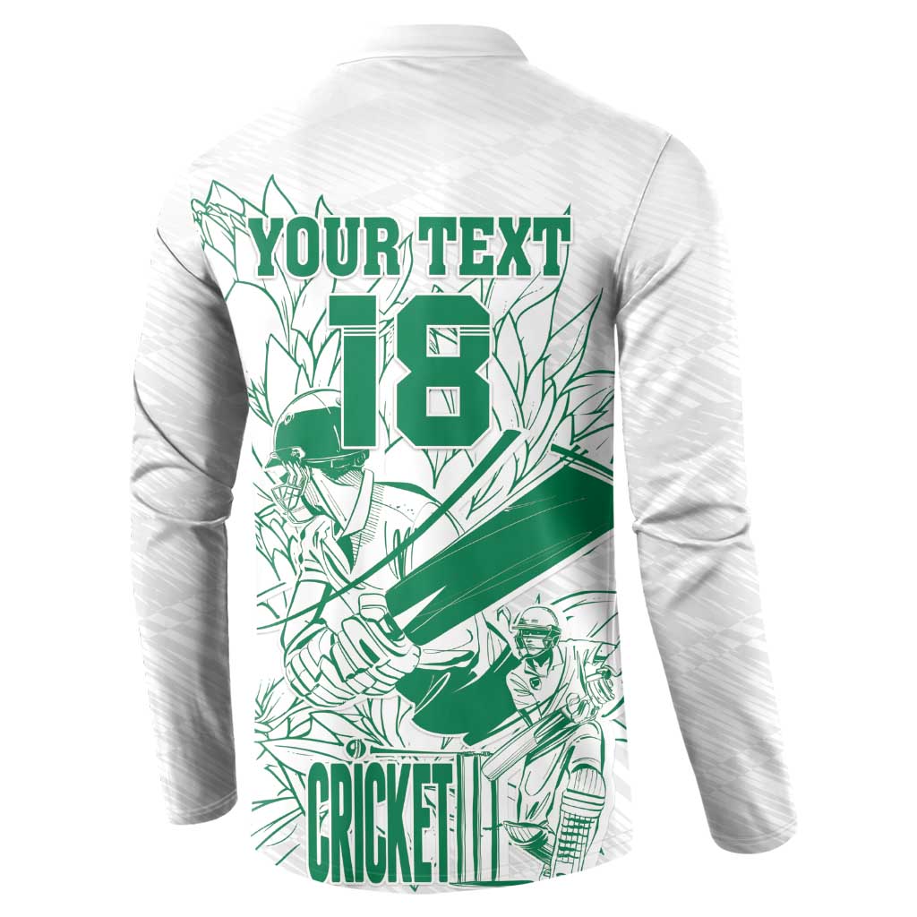 Custom Cricket South Africa Button Sweatshirt Proteas Go Champion White Version - Wonder Print Shop
