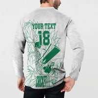 Custom Cricket South Africa Button Sweatshirt Proteas Go Champion White Version - Wonder Print Shop