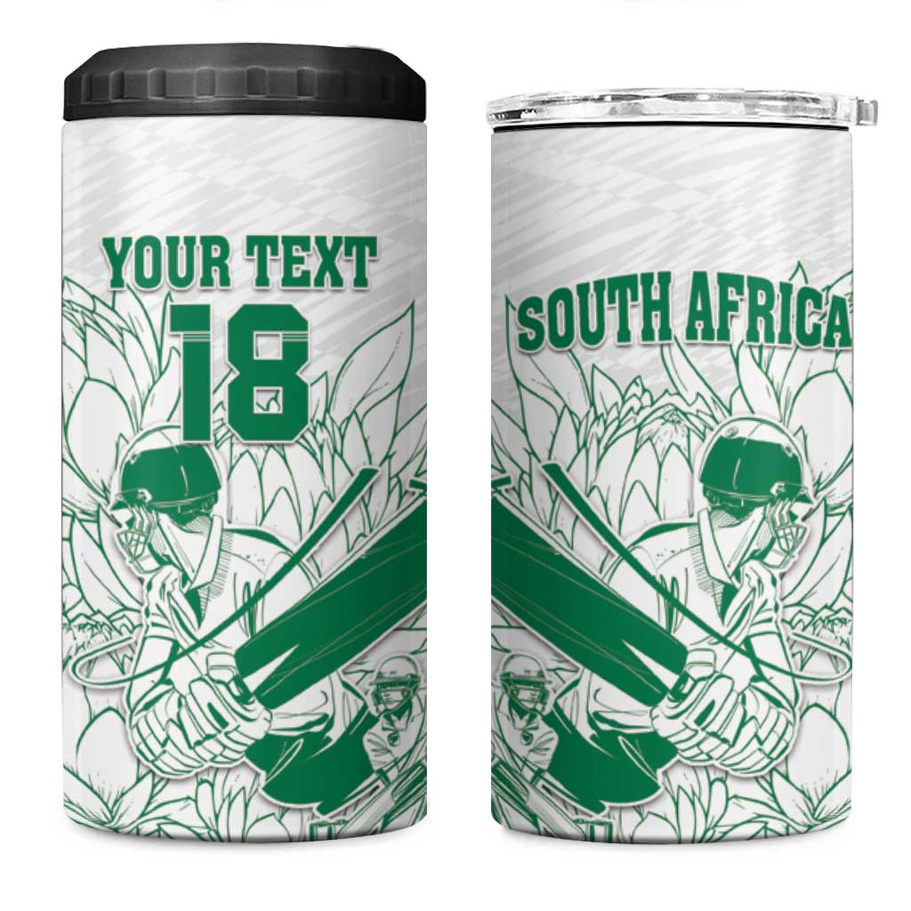 Custom Cricket South Africa 4 in 1 Can Cooler Tumbler Proteas Go Champion White Version - Wonder Print Shop