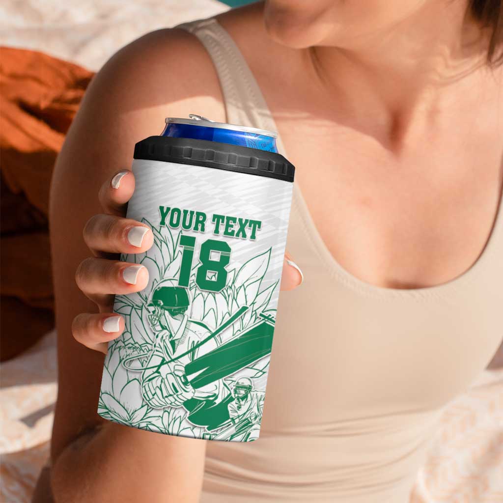 Custom Cricket South Africa 4 in 1 Can Cooler Tumbler Proteas Go Champion White Version - Wonder Print Shop