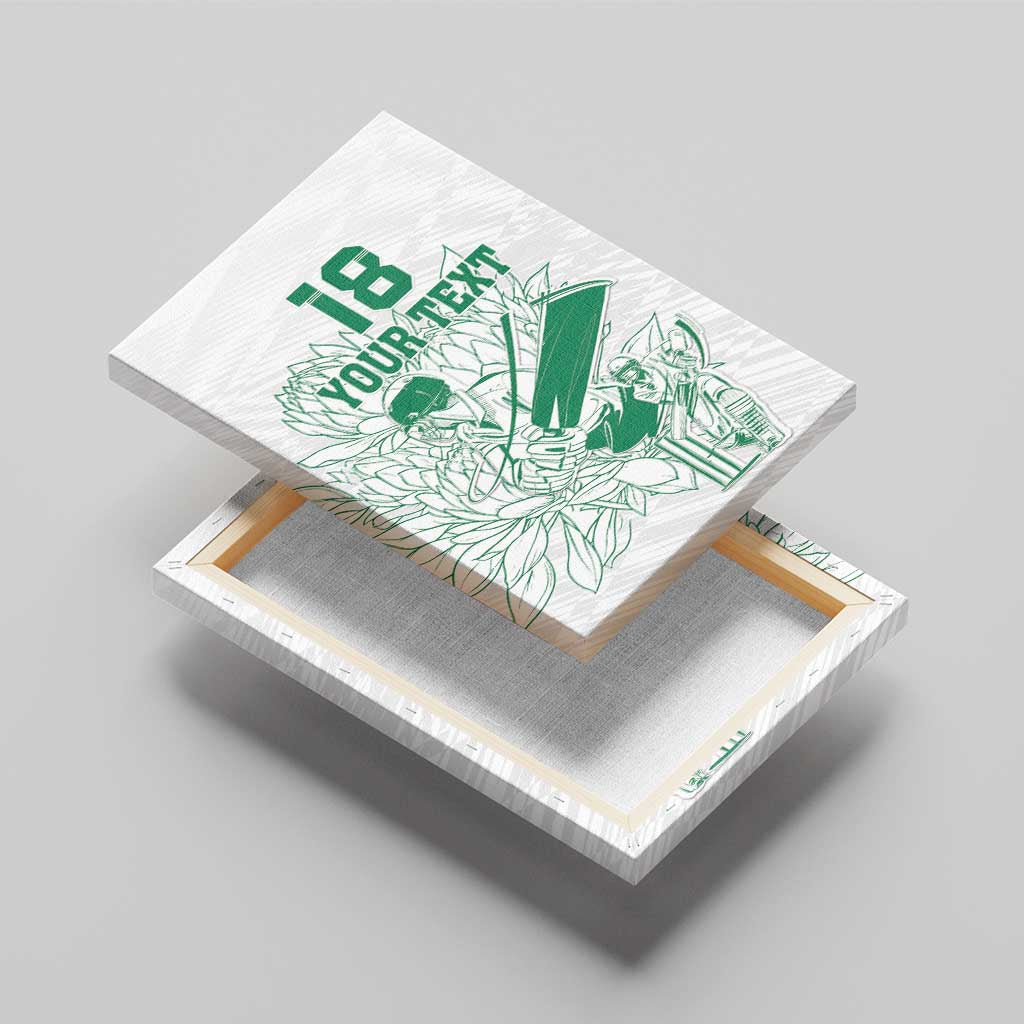 Custom Cricket South Africa Canvas Wall Art Proteas Go Champion White Version - Wonder Print Shop
