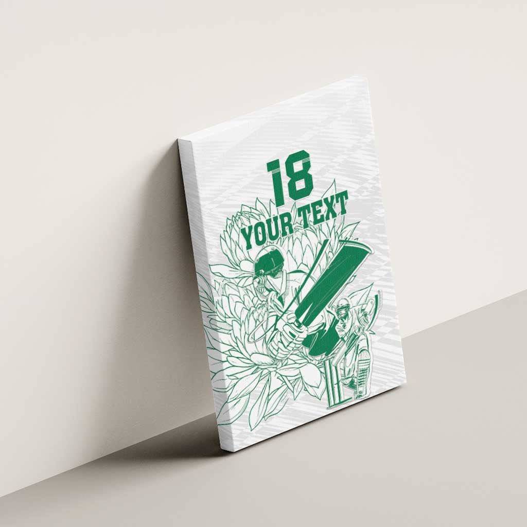 Custom Cricket South Africa Canvas Wall Art Proteas Go Champion White Version - Wonder Print Shop