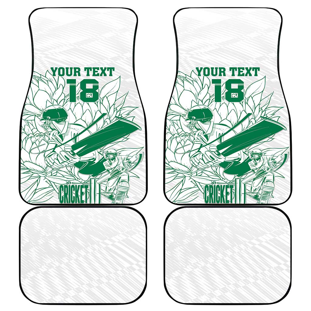 Custom Cricket South Africa Car Mats Proteas Go Champion White Version - Wonder Print Shop