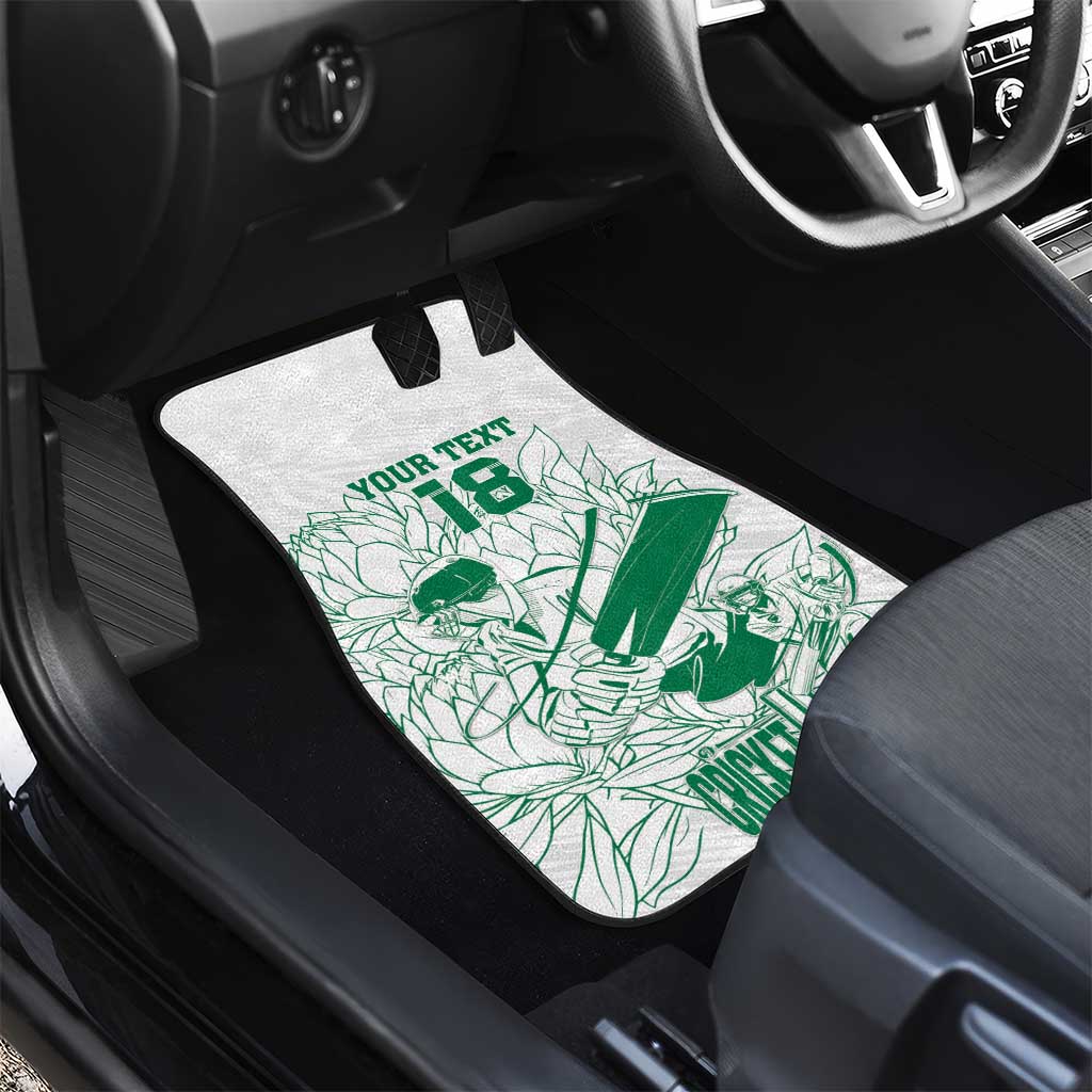 Custom Cricket South Africa Car Mats Proteas Go Champion White Version - Wonder Print Shop