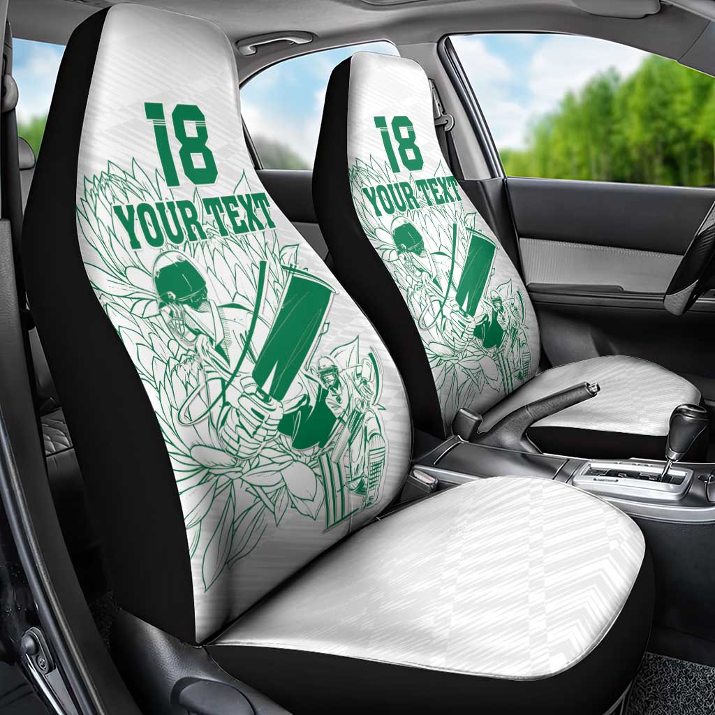 Custom Cricket South Africa Car Seat Cover Proteas Go Champion White Version - Wonder Print Shop