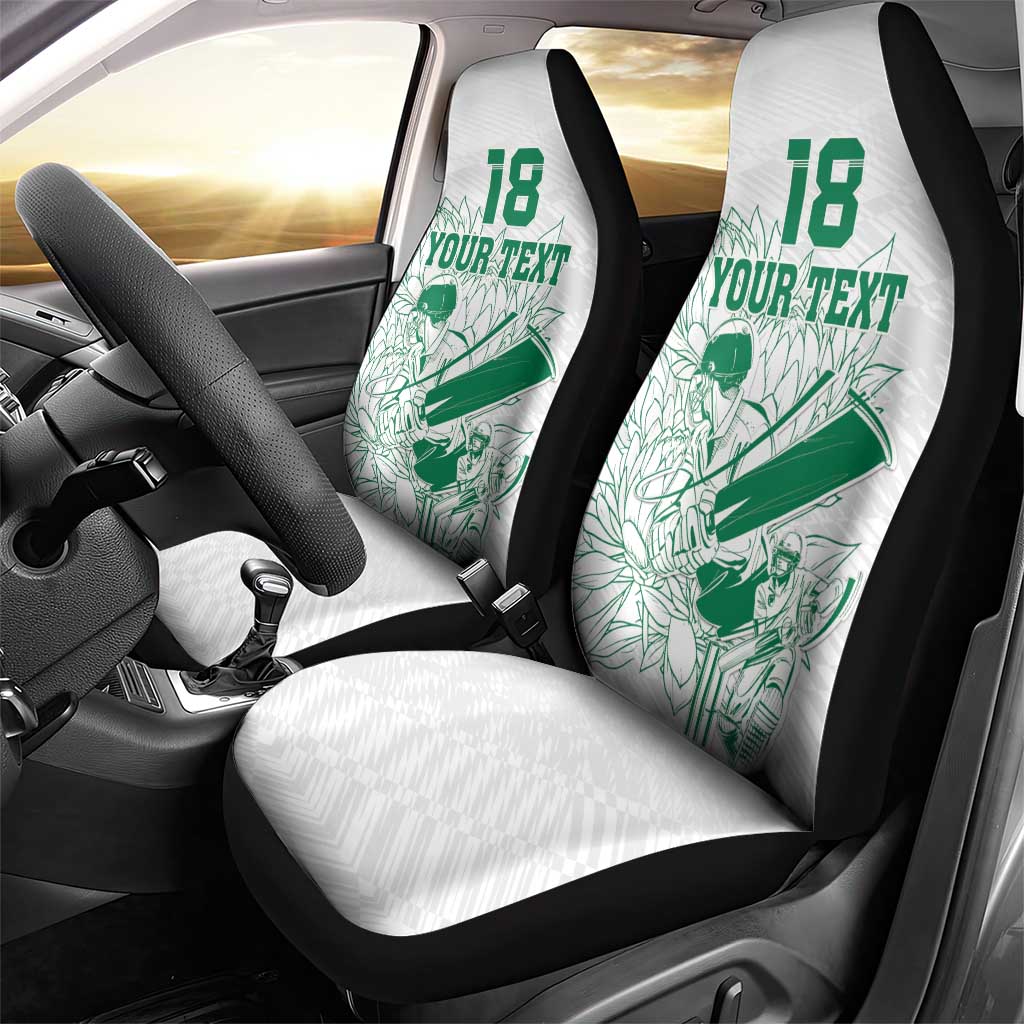 Custom Cricket South Africa Car Seat Cover Proteas Go Champion White Version - Wonder Print Shop