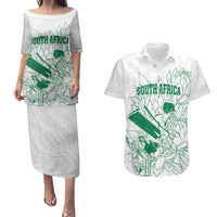 Custom Cricket South Africa Couples Matching Puletasi and Hawaiian Shirt Proteas Go Champion White Version - Wonder Print Shop