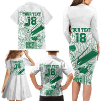 Custom Cricket South Africa Family Matching Long Sleeve Bodycon Dress and Hawaiian Shirt Proteas Go Champion White Version - Wonder Print Shop