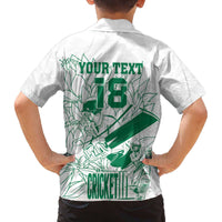 Custom Cricket South Africa Family Matching Off The Shoulder Long Sleeve Dress and Hawaiian Shirt Proteas Go Champion White Version - Wonder Print Shop