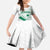 Custom Cricket South Africa Family Matching Off The Shoulder Long Sleeve Dress and Hawaiian Shirt Proteas Go Champion White Version - Wonder Print Shop