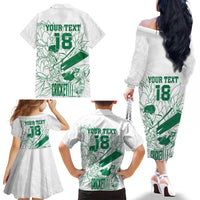 Custom Cricket South Africa Family Matching Off The Shoulder Long Sleeve Dress and Hawaiian Shirt Proteas Go Champion White Version - Wonder Print Shop