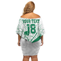 Custom Cricket South Africa Family Matching Off Shoulder Short Dress and Hawaiian Shirt Proteas Go Champion White Version - Wonder Print Shop