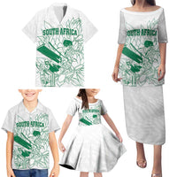Custom Cricket South Africa Family Matching Puletasi and Hawaiian Shirt Proteas Go Champion White Version - Wonder Print Shop