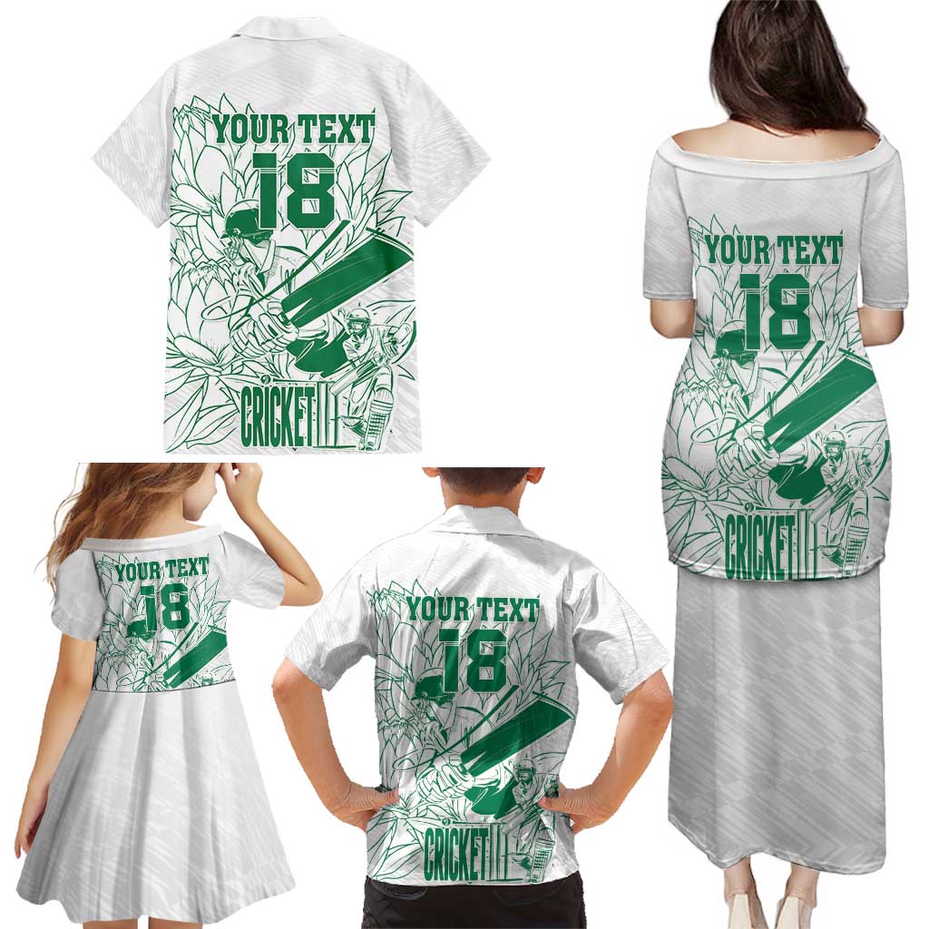 Custom Cricket South Africa Family Matching Puletasi and Hawaiian Shirt Proteas Go Champion White Version - Wonder Print Shop