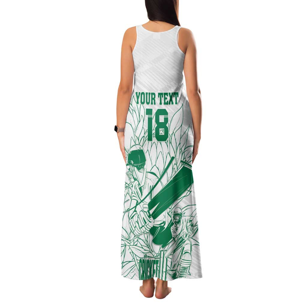Custom Cricket South Africa Family Matching Tank Maxi Dress and Hawaiian Shirt Proteas Go Champion White Version - Wonder Print Shop