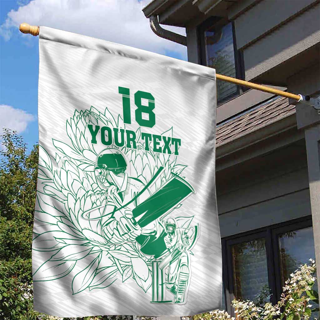 Custom Cricket South Africa Garden Flag Proteas Go Champion White Version - Wonder Print Shop