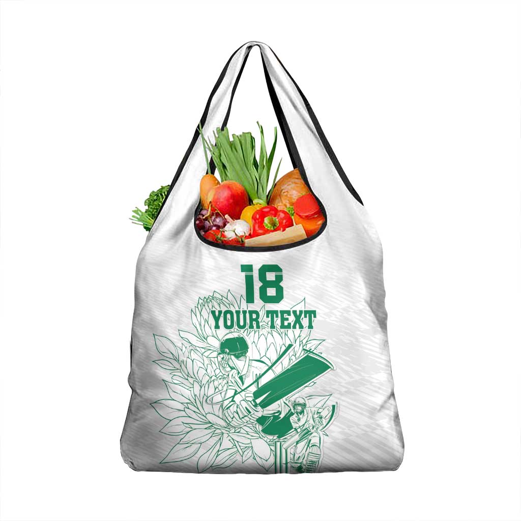 Custom Cricket South Africa Grocery Bag Proteas Go Champion White Version - Wonder Print Shop